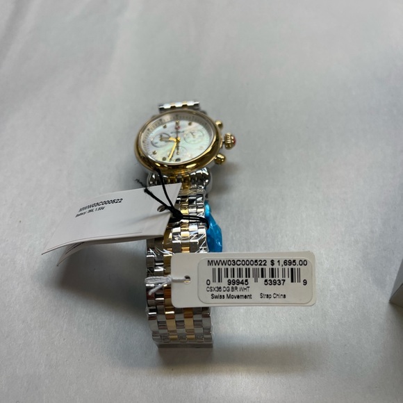 Michele Gold/Silver Watch w/ MOP Dial NWT - Picture 6 of 8